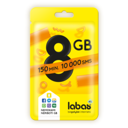 LABAS 8GB + 150 min. + 10 000 SMS PAKUOTĖ